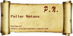 Paller Natasa névjegykártya